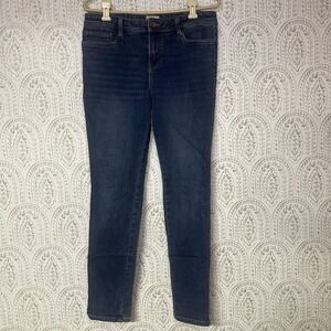 Weatherproof Vintage Slim Straight Fit Jeans‎ Womens 6 Blue Dark Wash Denim Zip